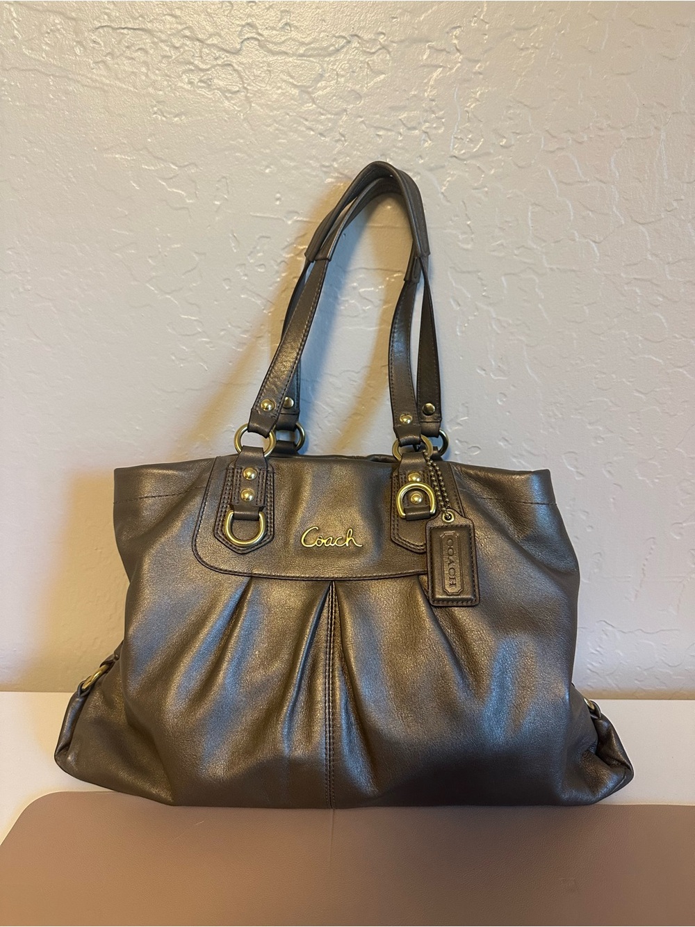 Authentic Coach Ashley Leather Carryall Satchel